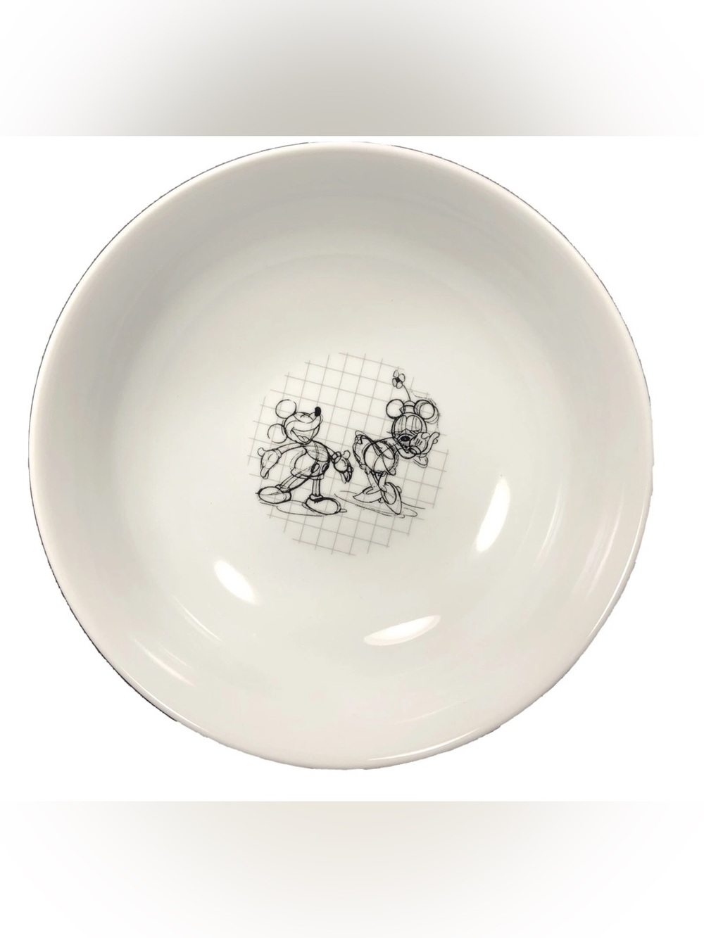 Disney Sketchbook Mickey & Friends 9.5” Salad Serving Bowl Donald Goofy New NWT